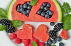 Healthy heart shaped fruit
